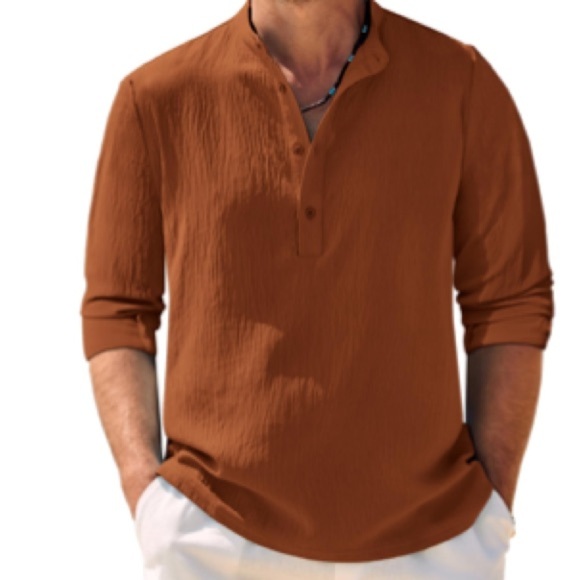 Coofandy Casual Button Down Henley Shirt lightweight Sz XL Men - Picture 4 of 5